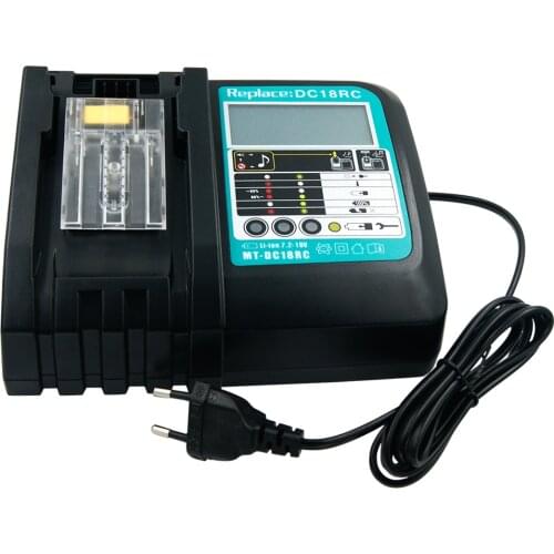 Replacement Charger for Makita 14.4V 18V Lithium Battery BL1830 Bl1430 DC18RC DC18RA EU Plug 3A Charge Current