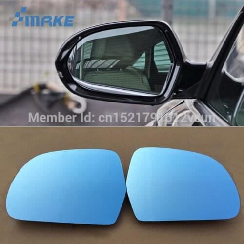 SmRKE 2Pcs For Audi A6l Rearview Mirror Blue Glasses Wide Angle Led Turn Signals light Power Heating