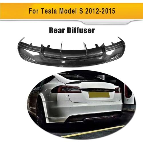 Carbon Firber Car Racing Rear Diffuser Lip With splitters For Tesla Model S Sedan 4-Door 2012-2015 70D 85D 70 P85D