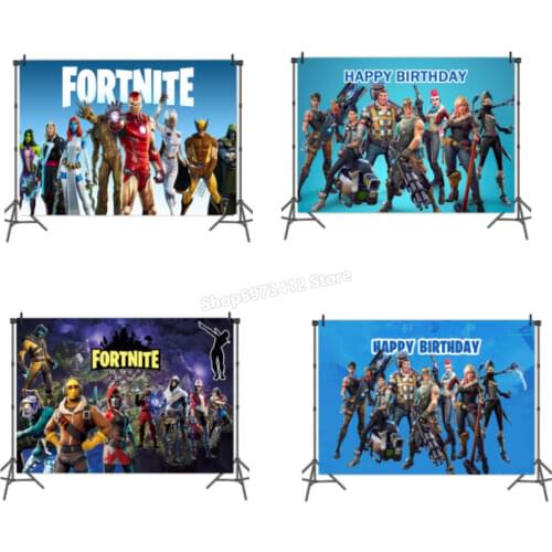 Fortress Night Backdrop Fortnites Game Birthday Party Decorations Vinyl Photography Background Cloth Home Decor Battle Royale