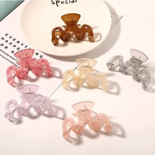 New Fashion Boutique Flower Wave Shape Resin Hair Clip Geometry Hairpin Barrette for Women Girl Accessories Headwear