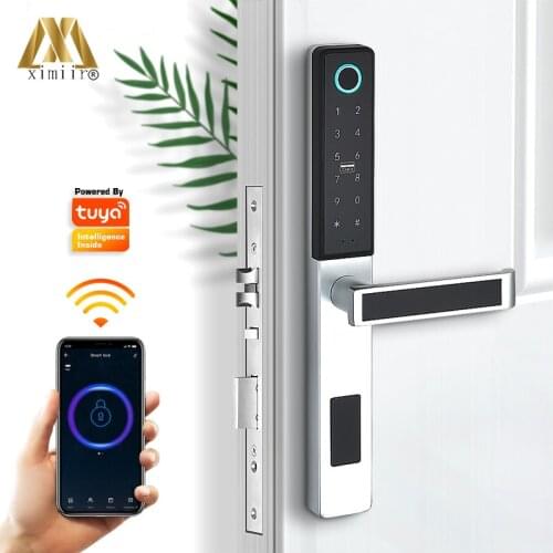 TT Lock Smart Fingerprint Door Lock S874 With WIFI Gateway Tuya APP Home Security Zinc Alloy Sliding Door Lock