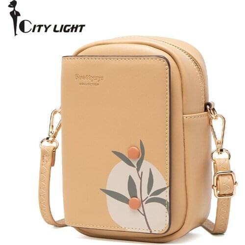 Womens Small Bag PU Leather Multifunction High Quality Flap Printing Shoulder Bags Fashion Female Messenger Bags