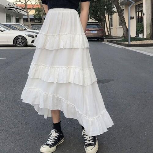 New fashion temperament fairy skirt gentle, delicate and comfortable cake skirt female solid color retro chiffon skirt 15632