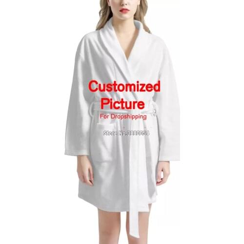 Ladies Winter Set Bathrobe Cotton Home Wear Girl Night Gown Thermal Pajamas Long Sleeve Women Can Be Customized Design Name Logo