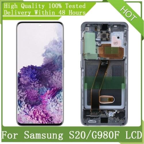 6.2“ NEW Super AMOLED LCD For SAMSUNG GALAXY S20 G980 G980F G980F/DS With Frame LCD Display Touch Screen Digitizer Assembly