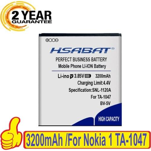 100% Original HSABAT 3200mAh BV-5V Battery For Nokia 1 TA-1047