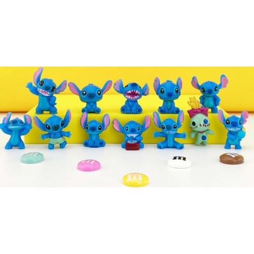 12Pcs/Set Disney Cartoon Anime Lilo Stitch Pvc Action Figure Collection Decoration 2.5cm Mini Model Toys Dolls