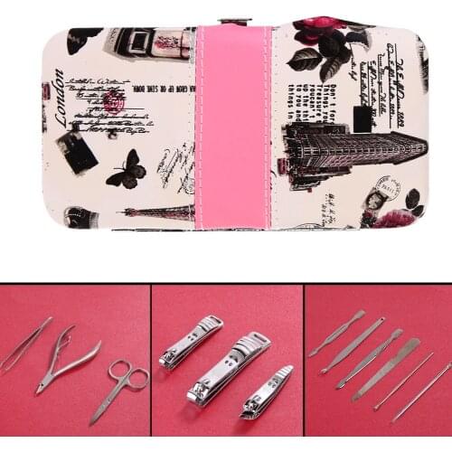 12Pcs/Set Pedicure Manicure Set Nail Cuticle Clippers Set Cleaner Case Tool Travel Portable Stainless Steel Nail Art Kit