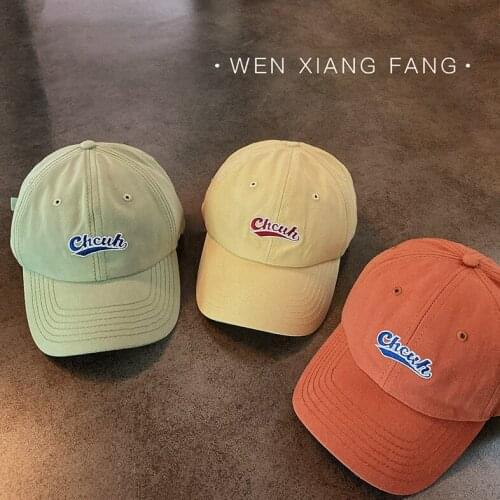 2020 Letter embroidered baseball hat male street hipster cotton soft top cap female sun hat Hip hop hat Summer sun hat student