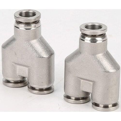 4/6/8/10/12/14/16mm Y 3 Way Spliter Pneumatic 304 Stainless Steel Push In Quick Connector Release Air Fitting