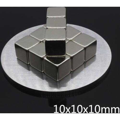 5Pcs 10 x 10 x 10mm Super Strong Rare Earth Square Magnet Bar Craft Powerful permanent Neodymium Magnets N35 NdFeB 10*10*10mm