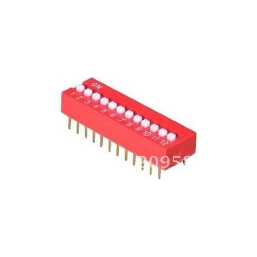 50pcs 12P 12 Position DIP Switch 2.54mm Pitch 2 Row 24 Pin Slide DIP Switch