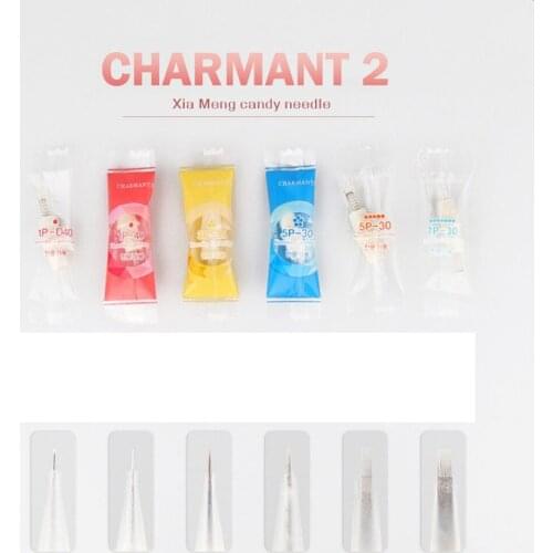 50pcs/lot Disposable 9mm Screw Candy Tattoo Cartridge Needles For Charmant 3/4 Machine Pen Permanent Makeup 1P 1D 3P 5P 5FP 7FP