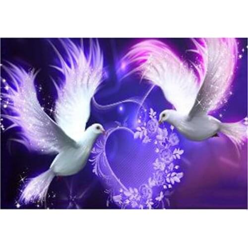 5D DIY Full Round/Square Diamond Painting Love & Peace Pigeon 3D Embroidery Cross Stitch Rhinestone Mosaic Home Decor Art Yc947