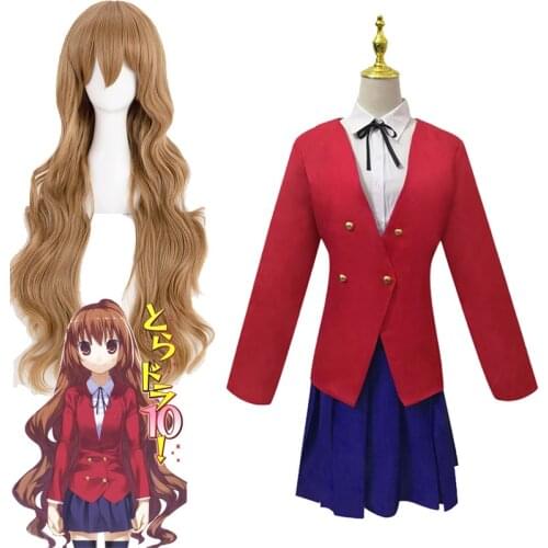 Anime Aisaka Taiga Cosplay Costume Tiger×Dragon Wigs Taiga Aisaka JK Uniform Skirt Womans Suit Schoolgirl Costumes