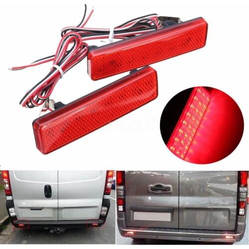 For Renault Trafic Master For Nissan Primastar For Opel Vauxhall Vivaro Movano A Car Red Lens Led Rear Bumper Reflector Light