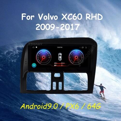 Car Auto Radio head unit multimedia player For Volvo XC60 2009 2011 2012 2013-2017 RHD support PX6 System Built-in carplay