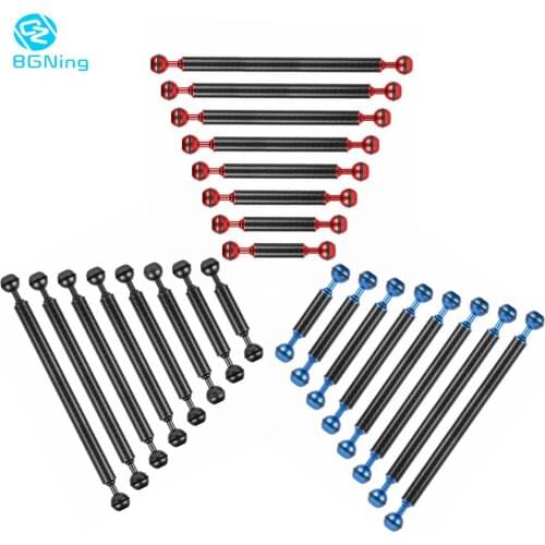 BGNing Carbon Fiber Diving 1" Dual Ball Head Extension Arm 5/6/7/8/9/10/11/12inch D20mm Handheld Tripod Underwater Sports Camera