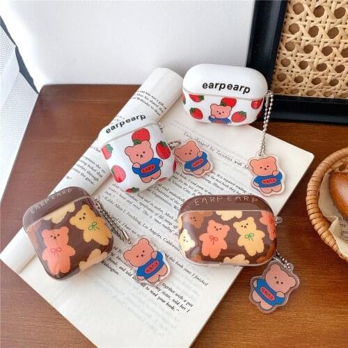 Earphone Case For AirPods 1 2 Case Cartoon ins Bear Silicone Cover for Apple Air pods pro 3 Cute Earbuds Cases Accessoires box