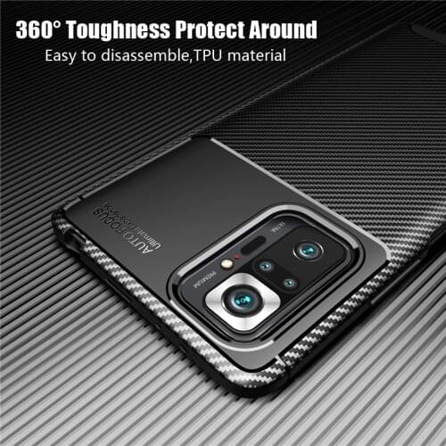 For Cover Xiaomi Redmi Note 10 Pro Case Shockproof Bumper Soft Silicone TPU Matte Phone Back Cover For Redmi Note 10 Pro Case