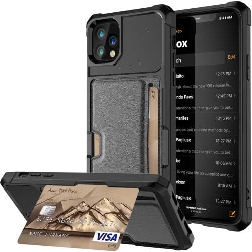 Luxury High Quality Credit Card Wallet PU Leather Mobile Phone Case For iPhone 12 11 Pro Max Mini Back Cover Fundas Shell Coque