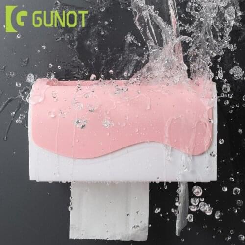 GUNOT Toilet Paper Holder Wall-mount Hygienic Paper Dispenser Home Bathroom Storage Waterproof Tissue Box Bathroom Accessories