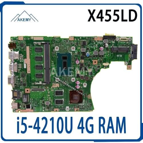 For Asus X455LD X455L F455L F454L R455L W419L K455L X455LJ A455L i5-4210U 4g motherboard for laptop tested 100% performance fee