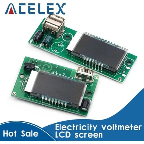 Dual display power voltmeter LED LCD screen 12V lithium battery with USB interface 3 strings of lithium battery power display