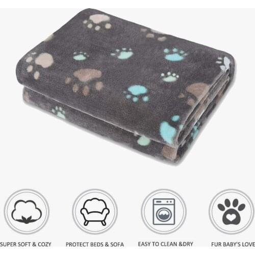 Pet Blanket Flannel Fleece Dogs Soft Warm Sleep Mat Foot Print Winter Dog Cat Bed Mat Blanket Pad Cushion Cover Mat Home Rug