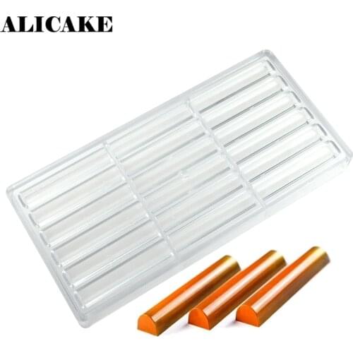 3D Chocolate Bar Molds Polycarbonate Plastic Long Strip Filled Chocolate Forms for Chocolate Tray Moulds Confectionery Tools