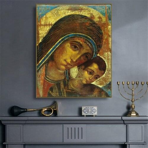 Francisco Javier Gutierrez Religion Women and Kid Figure Canvas Painting Wall Art Picture Acrylic Canvas Painting For Home Decor