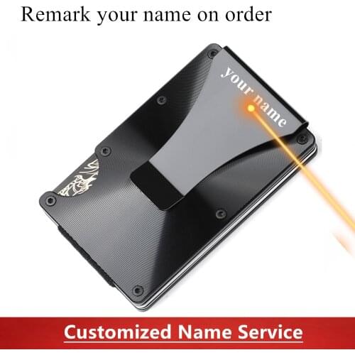 Customized Rfid Metal Bank Credit Card Holder Men Minimalist Wallets Slim Thin Tactical Business ID Cardholder Case Women Purse