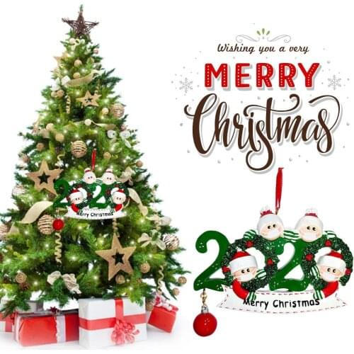 Creative Personalized Name Christmas Ornament Kit With Mask Quarantine Survivor Family Customized Christmas Decorating Kit