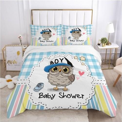 Cartoon Childrens Bedding set for kids baby boy girls Duvet cover set pillow case Bed linens Quilt cover 140x200 Car shower
