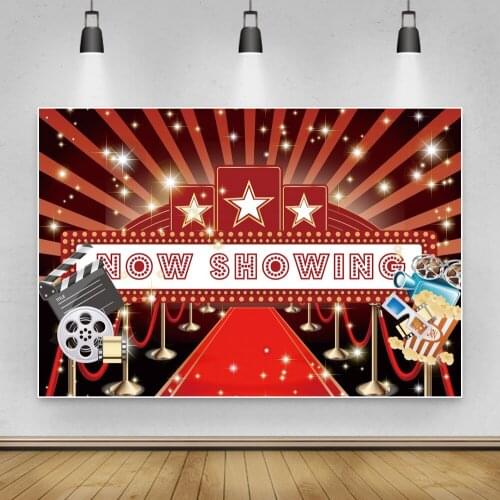 Laeacco Red Carpet Stage Photography Backdrop Polka Dots Star Baby Shower Party Photozone Photographic Background Photo Studio