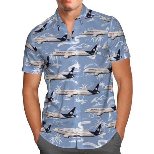 Cool Plane 3D Printing Beach Hawaii 2021 Summer Shirt Short Sleeve Shirt Streetwear Oversized Chemise Hombre Blusa Masculina-61