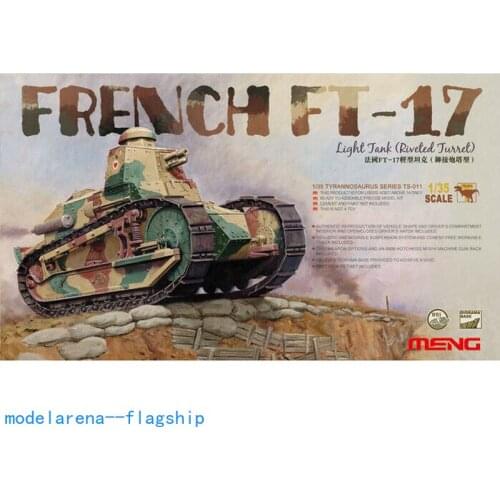 Meng Model 1/35 TS-011 French FT-17 Light Tank (Riveted Turret) Plastic Model Building Kit