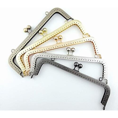 5/20Cm Metal Antique Bronze Tone Bags Hardware Rectangle Metal Kiss Clasp Lock Frame For Handle Bag Purse DIY Accessories