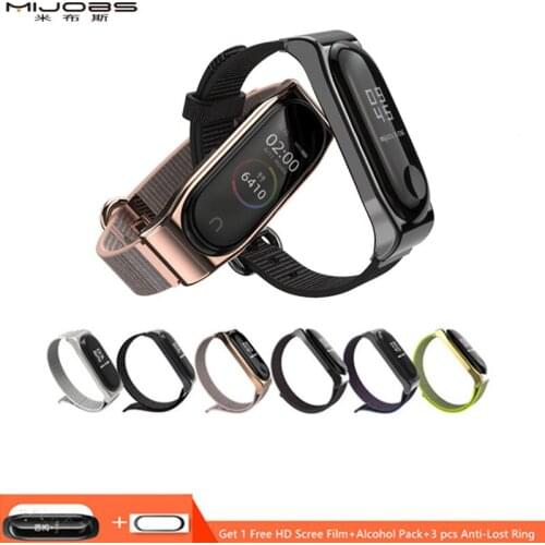 Mijobs for Xiaomi Mi Band 3/4 Bracelet Nylon Wrist Strap Replacement Watchband Smart Watch Band for Xiaomi Miband3 4 Accessories
