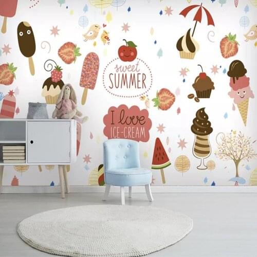 Milofi custom 3D wallpaper mural painting cartoon ice cream background wall living room bedroom decoration wallpaper mural
