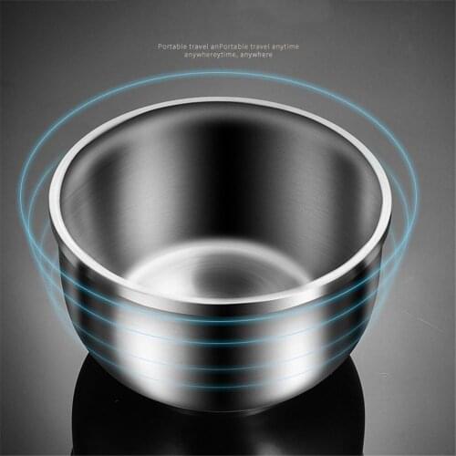 304 Stainless Steel Bowl Double Anti-Scalding Food Container Rice Salad Bowl Ramen Instant Noodles Soup Bowl
