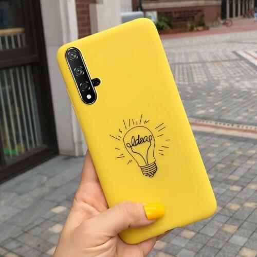 Cartoon Phone Case For Huawei Nova 5T Case YAL-L21 Cover Candy Color Soft Silicone Case For Huawei Nova 5T 5 T Back Cover
