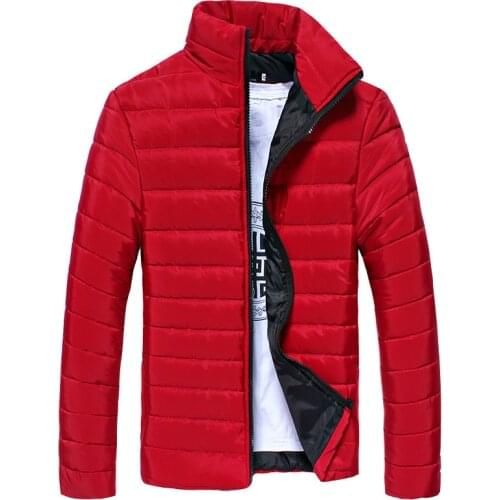 Mens Winter Cotton-padded Clothes Coat Middle-aged Mens Solid Color Teenager Winter Work Clothes Jacket