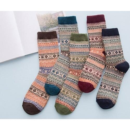 David angie Men Vintage Style Knitting Wool Warm Crew Socks Christmas gift Autumn Winter Casual Thicken Socks 1 Pair, 1Yc2972