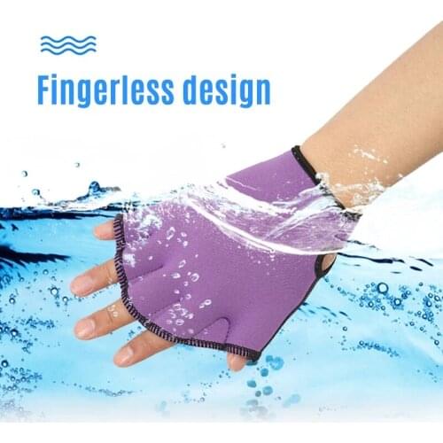 Fingerless Webbed Swim Gloves Water Resistance Diving Hand Web Swim Training Gloves For Swimming Health99