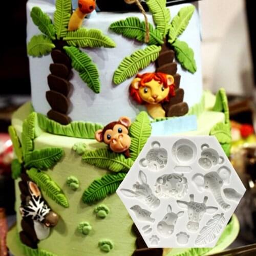 Elephant And Lion Silicone Mold Fondant Cake Decorating Tools Candy Chocolate Gumpaste Mold