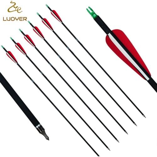 6pcs/lot Archery Carbon Arrows 31" Spine 500 Hunting Arrows for Recurve Bow Compound Bow Target Practice Hunting Accessories
