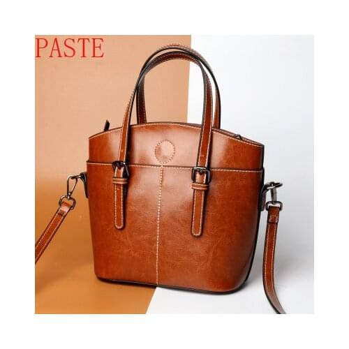 PASTE Genuine leather messenger bags handbags tote genuine leather handbag