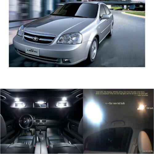 LED Interior Car Lights For lacetti 2008 room/vanity mirror/glove box/trunk/license plate bulb lamp error free 6pc